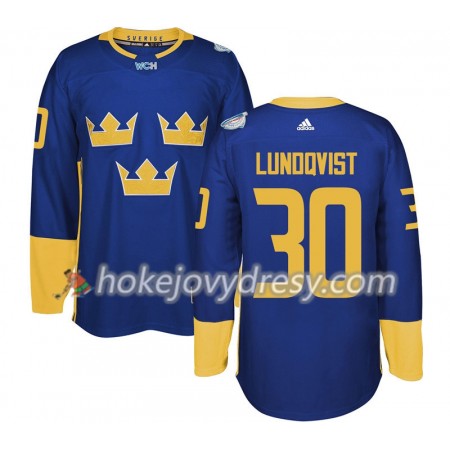Pánské Hokejový Dres Švédsko Henrik Lundqvist 30 Světový pohár v ledním hokeji 2016 Nachová Premier